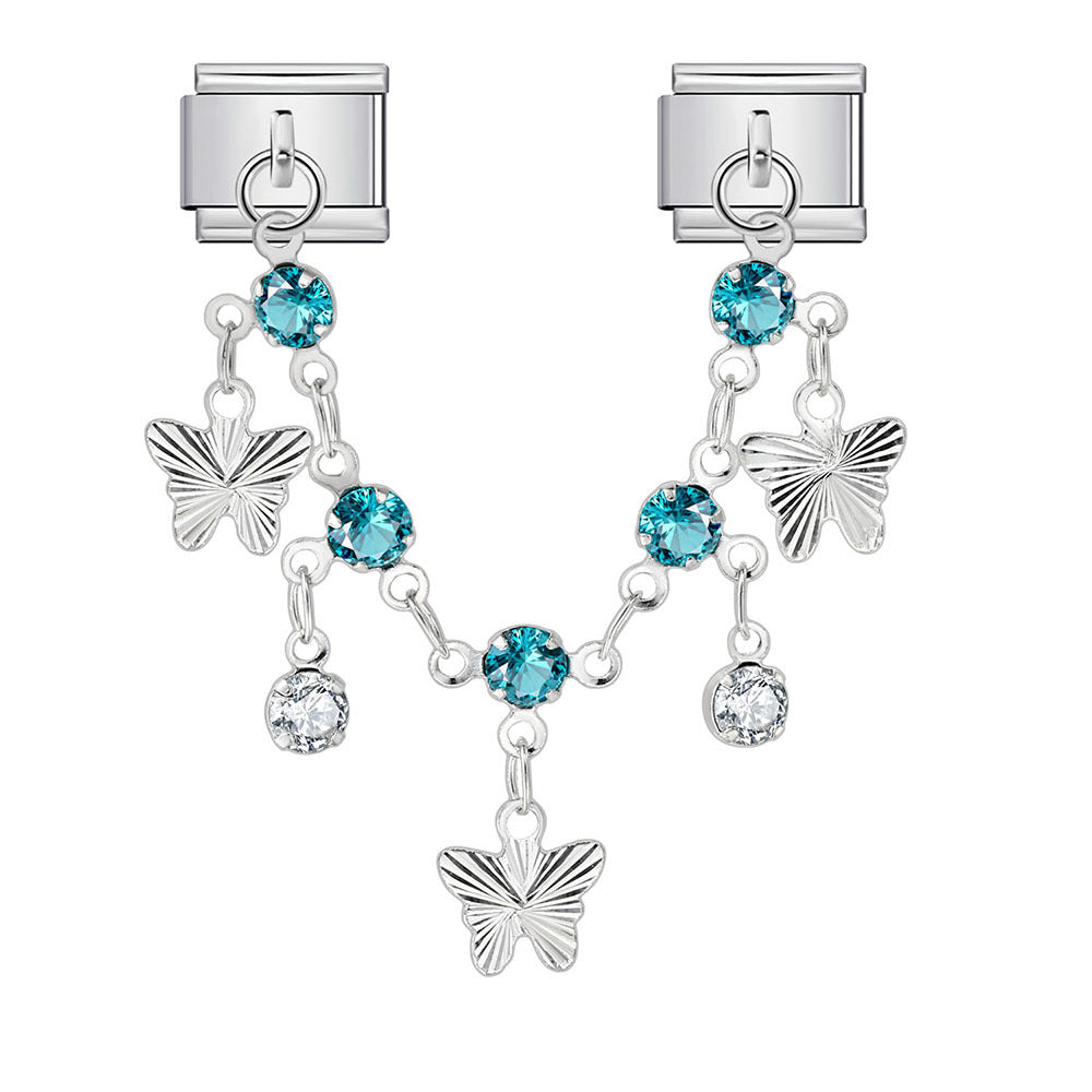 Wholesale  Italian Charm Bracelet 9mm DIY Butterfly Star Shape   Creative Stainless Steel Composable Bracelet