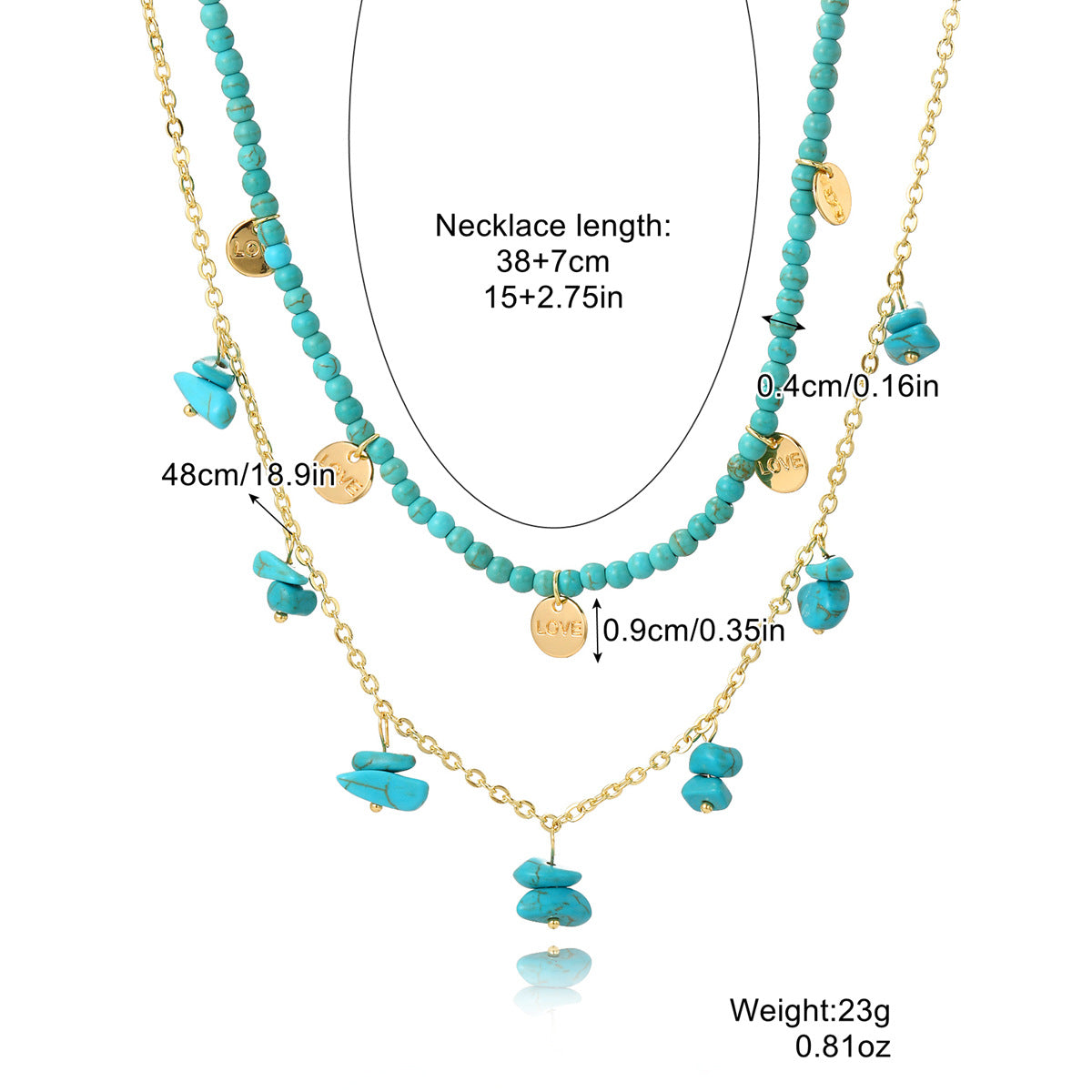 Wholesale Vintage Turquoise Bohemian Turquoise Ethnic Style Necklace ACC-NE-ManYi014