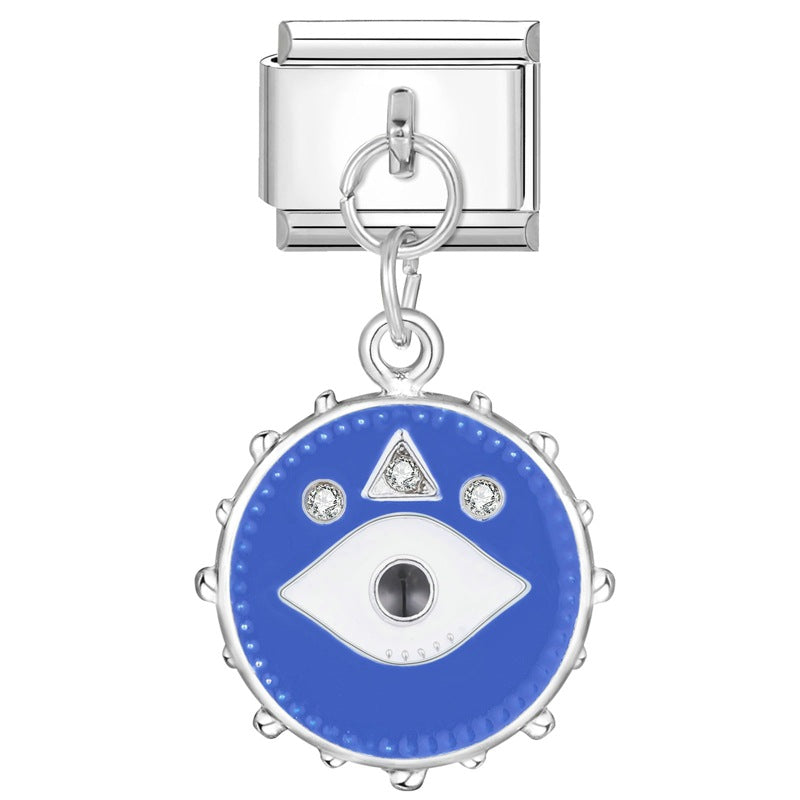 Bracelet de charme italien en gros 9 mm DIY Esplicing Blue Eyes Bracelet composable en acier inoxydable