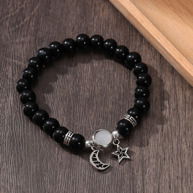 Wholesale Natural Volcanic Stone Snowflake Stone Beads Bracelet