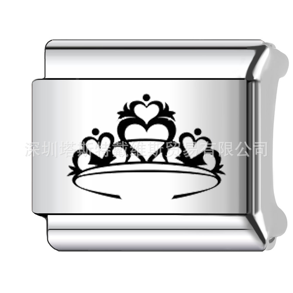 Wholesale 9mm Italian Charm Starter Bracelets DIY square Single Section Creative Stainless Steel Composable Bracelet