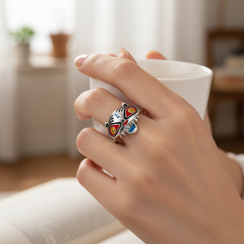 Wholesale Kpop  Oil-Drip Open Ring  ACCVIP