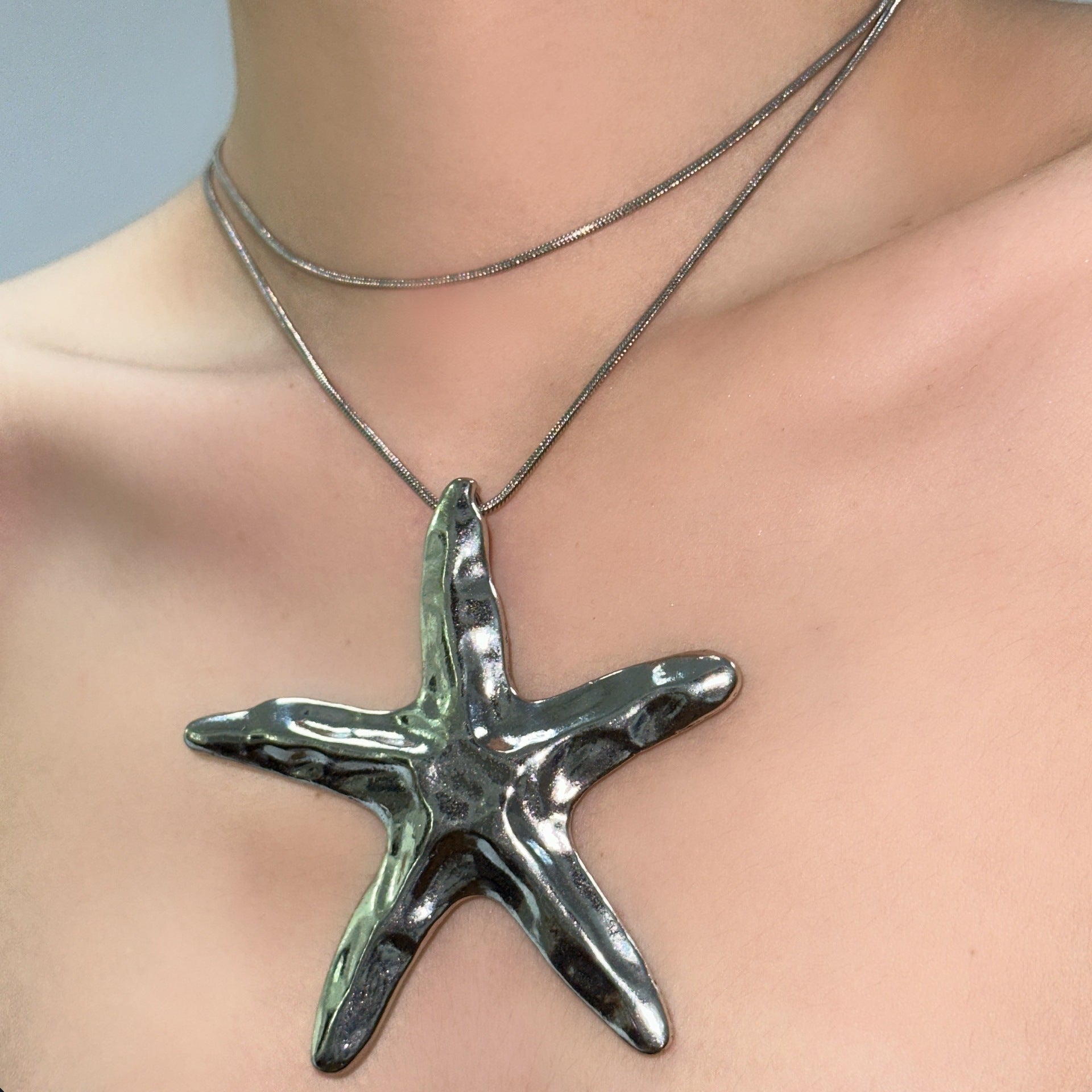 Wholesale Silver Starfish Necklace