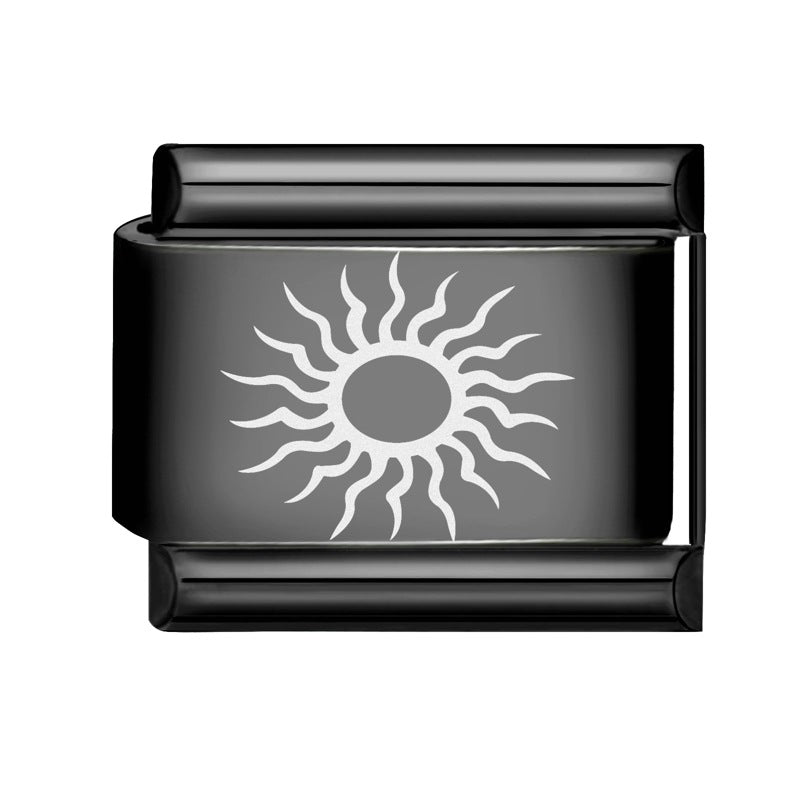 Wholesale Italian Charm Bracelet 9mm DIY Splicing Black Series Stainless Steel Composable Bracelet