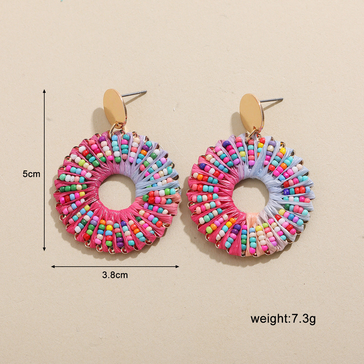 Wholesale Marine Animal  Starfish Shell Color Rice Beads Large Earrings