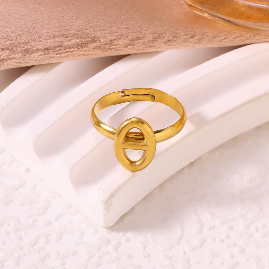 Wholesale Stainless Steel Geometric Pig Nose Adjustable Ring Gold Finish Trendy Jewelry Accessory For Resale