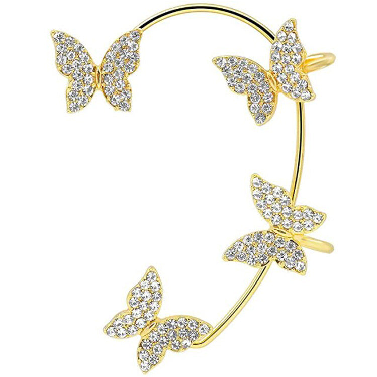 Wholesale  Rhinestone Butterfly Earrings