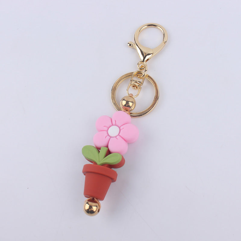 Wholesale Cartoon Daisy Flower Silicone Keychain ACC-KC-GuangTian029