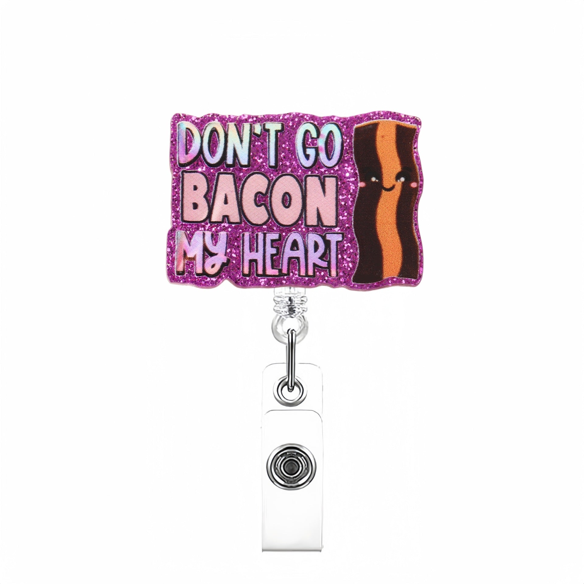 Wholesale Fun Phrases Acrylic Retractable Clip Badge Keychain