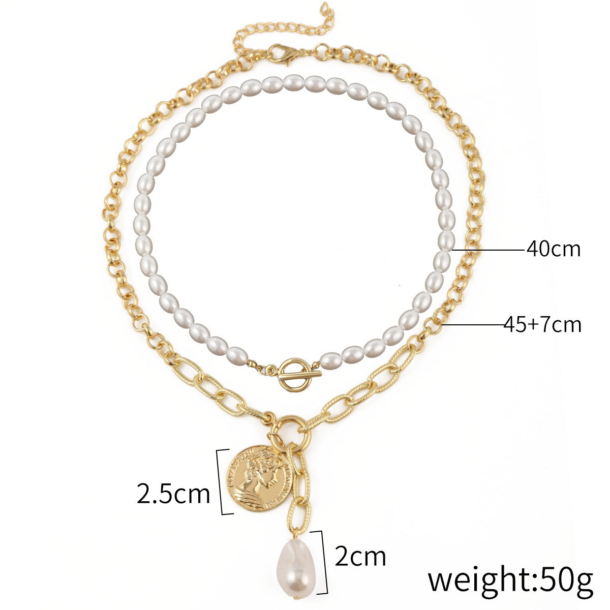 Wholesale Special Shaped Vintage Baroque Pearl Stacking Necklace