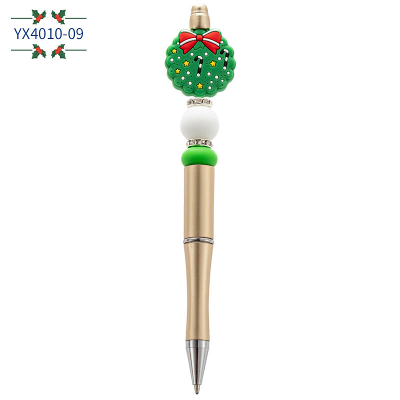 Wholesale Christmas beaded pen creative DIY  bead ballpoint pen