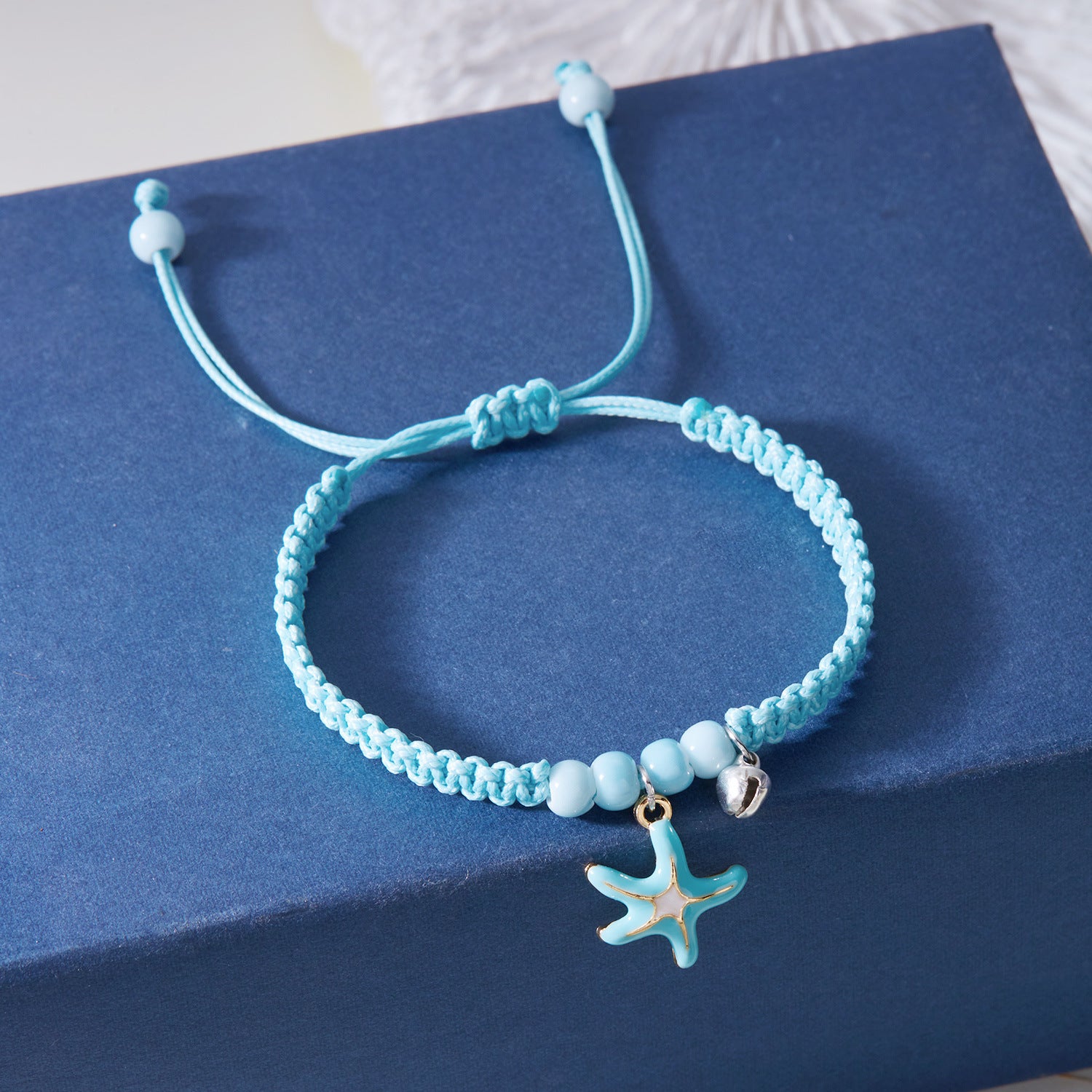 Wholesale shell bracelet  oil drop shell starfish ceramic bead bell hand woven bracelet