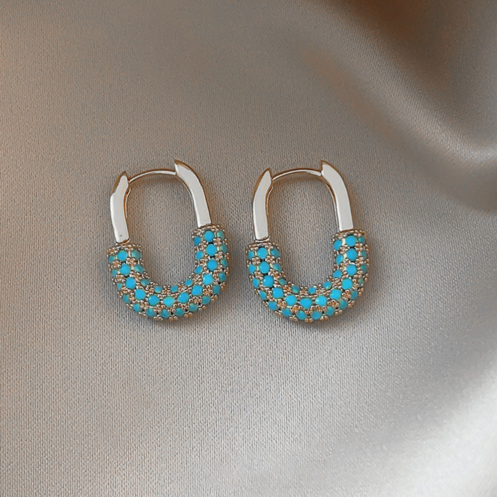 Wholesale Elegant  Sophisticated Four-Leaf Clover Turquoise Stud Earrings