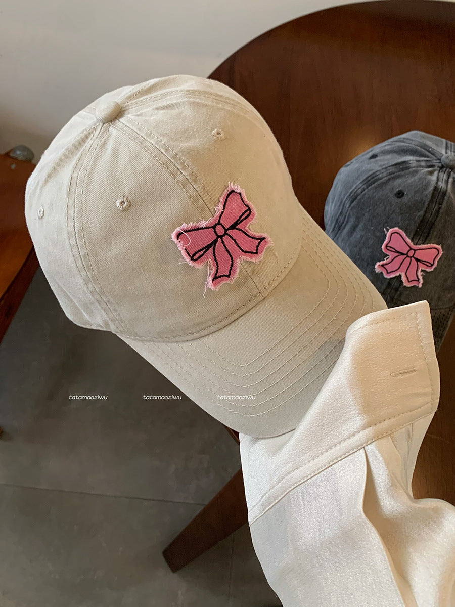 Wholesale Pink bow soft top Baseball Cap