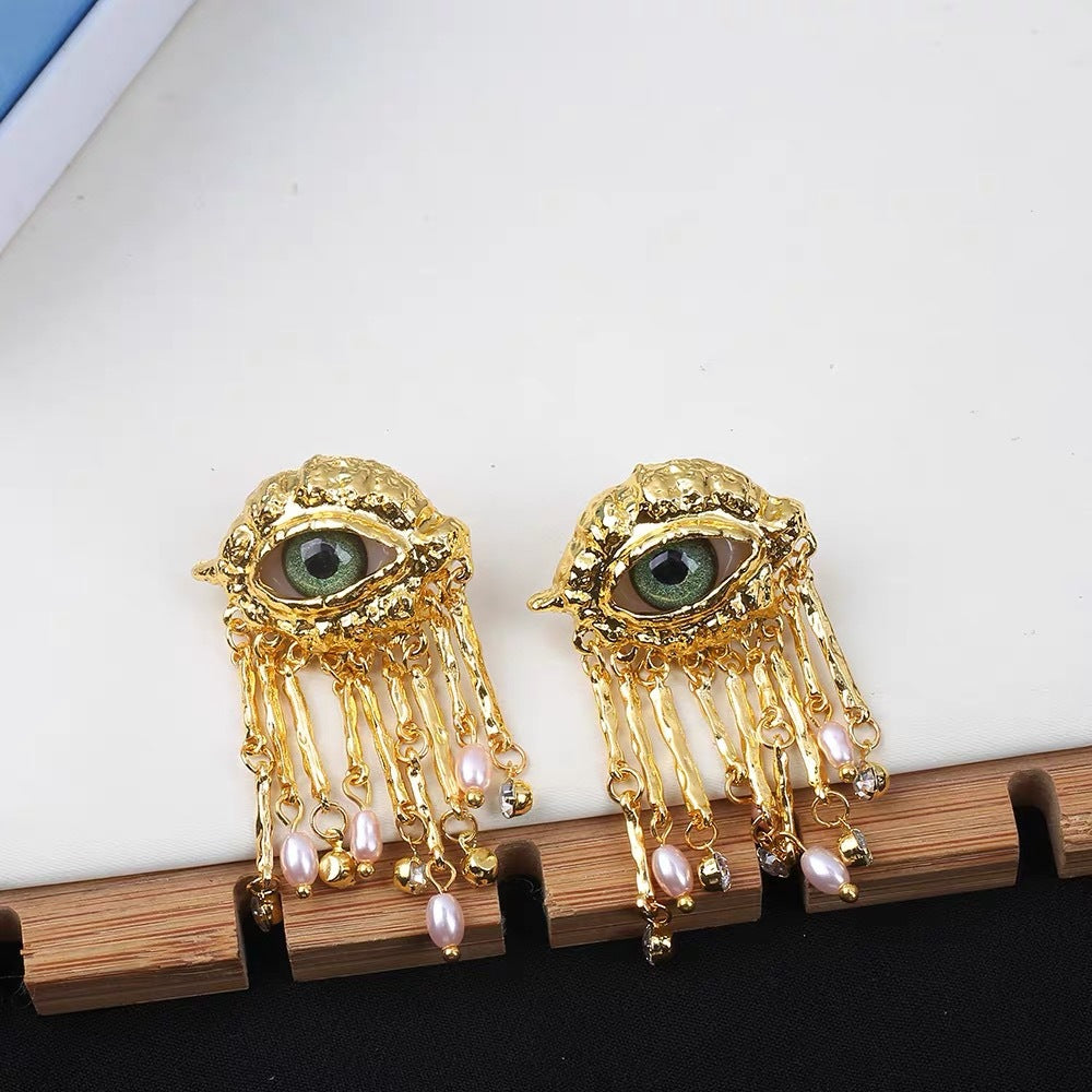 Wholesale Devil's Eye Pearl Tassel Ring