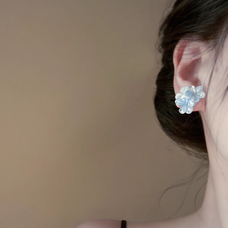 Wholesale Clear Blue Flower Earrings