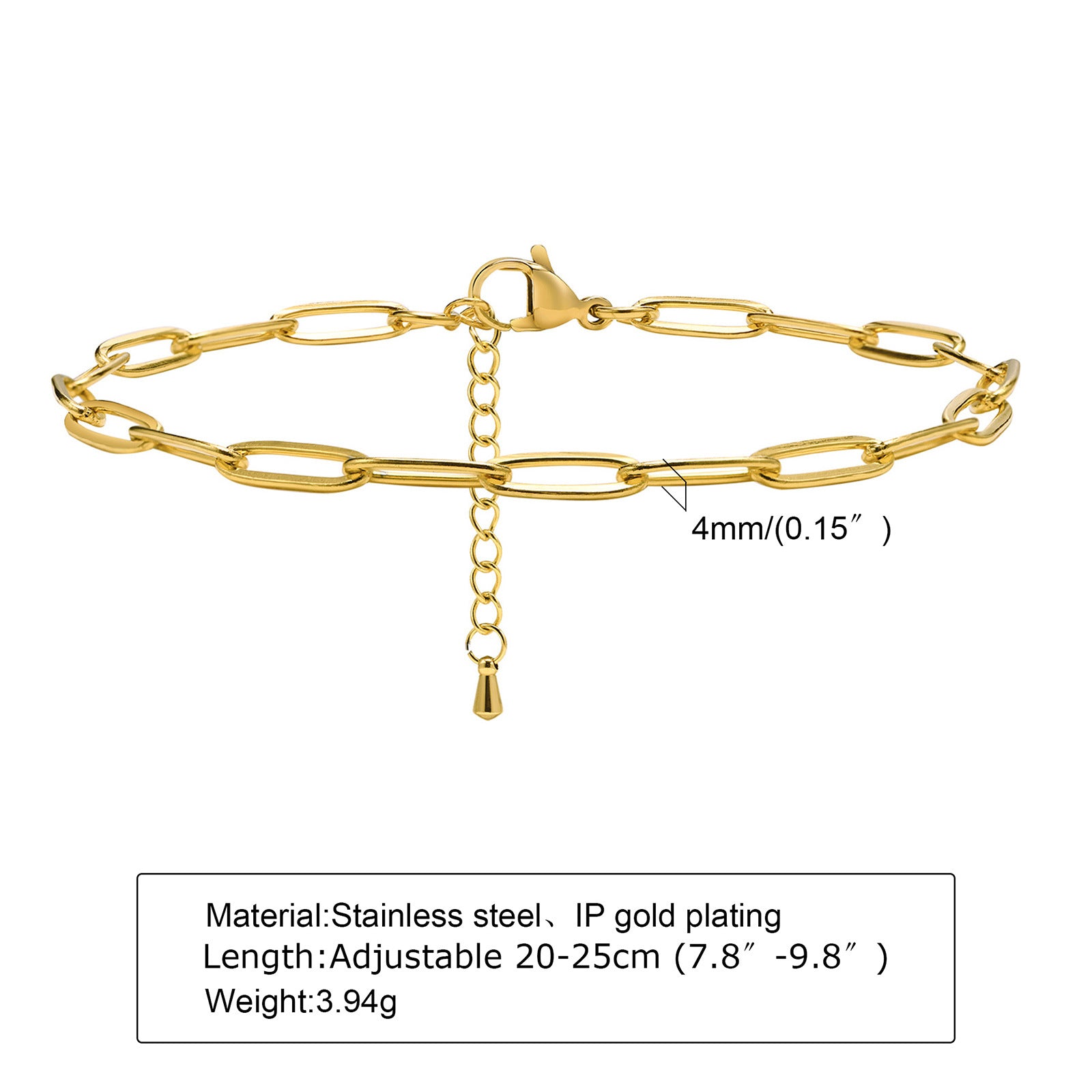 Wholesale Stainless Steel Geometric Anklet For Women Beach Style Fashion Jewelry Accessory