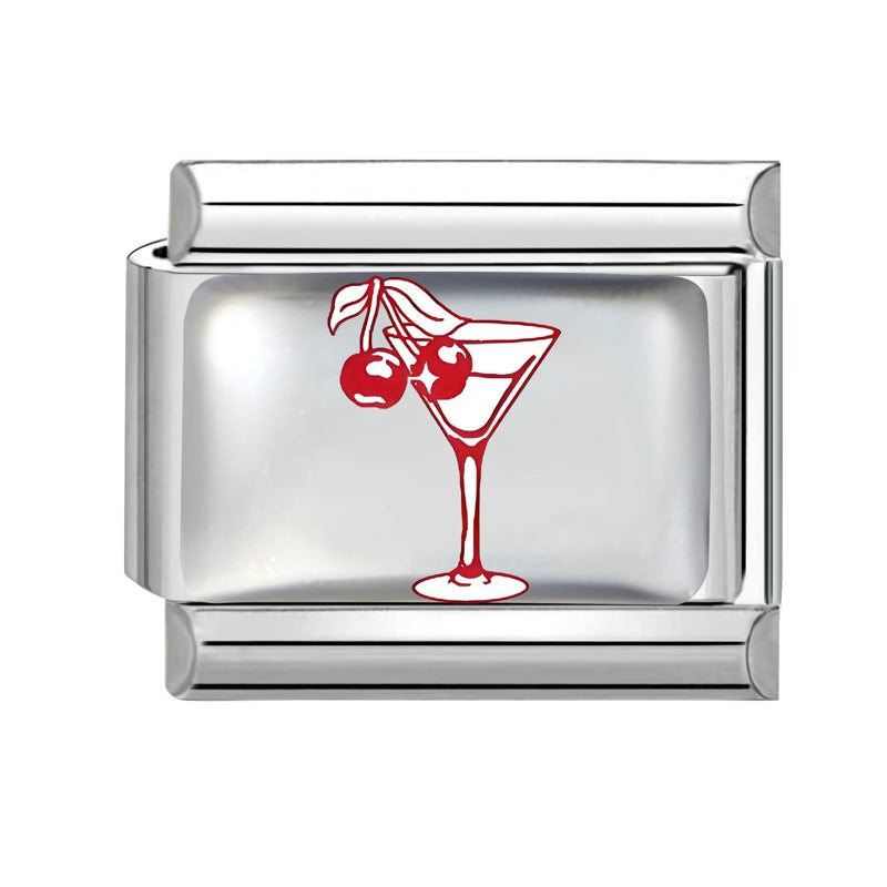 Wholesale 9mm Italian Charm Starter Bracelets DIY square Single Section Creative Stainless Steel Composable Bracelet