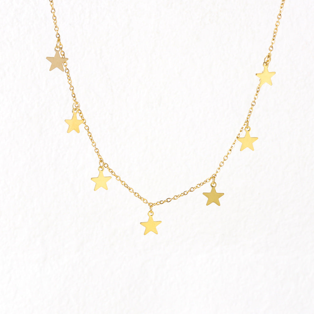Wholesale stainless steel necklace summer non-fading star necklace