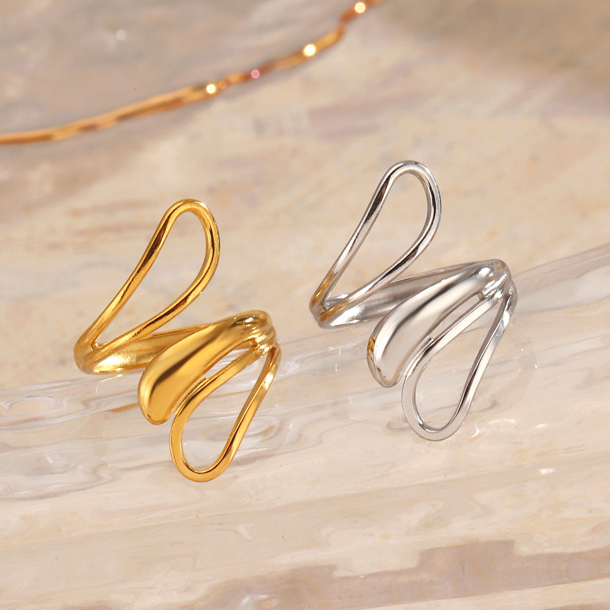 Wholesale Stainless Steel Electroplated Hip Hop Open Ring Fashion Accessory Gift for Women