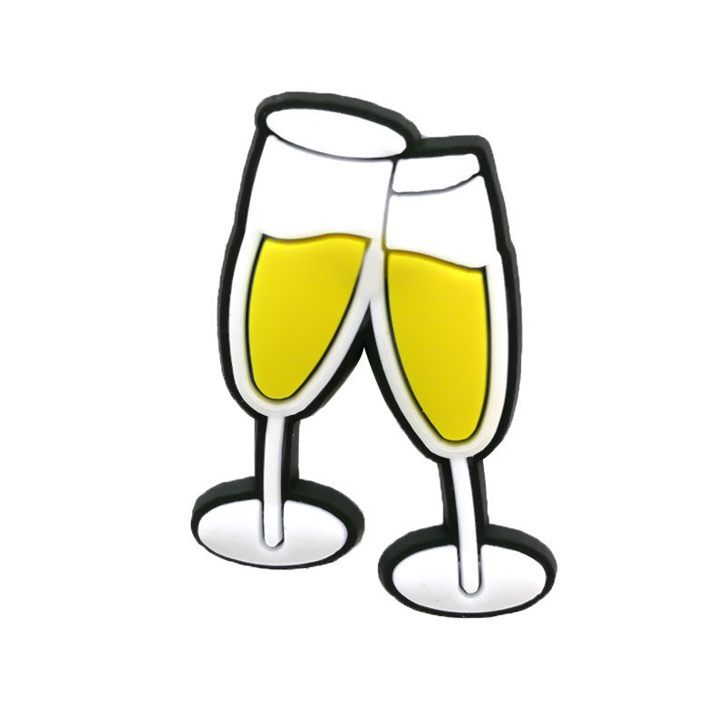 Wholesale 100pcs Food Hamburger Donut PVC Soft Rubber Shoe Buckle Decoration ACC-SC-YiBang001