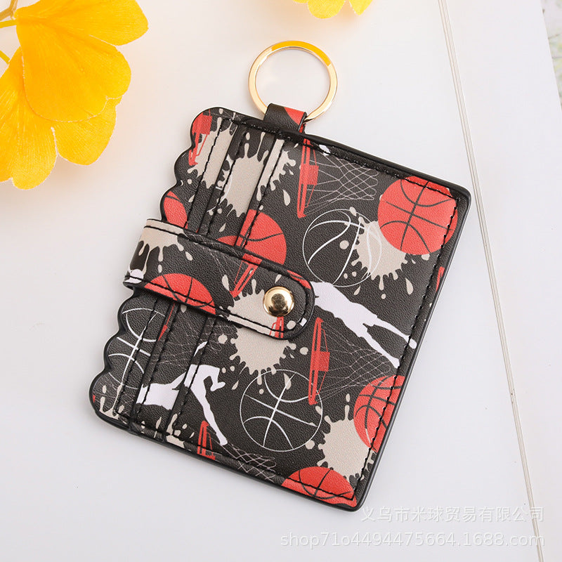 Wholesale Baseball Softball Leopard Print Cow Print PU Pickup Bag Keychain ACC-KC-HaoBao001