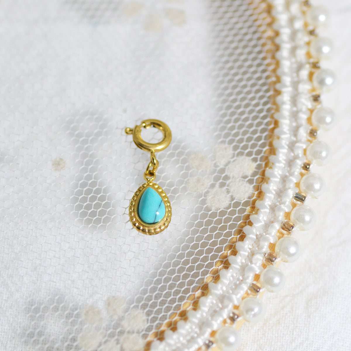 Wholesale Vintage Titanium Steel Necklace DIY Removable Pendant Natural Stone Clavicle Chain ACC-NE-Yachan002