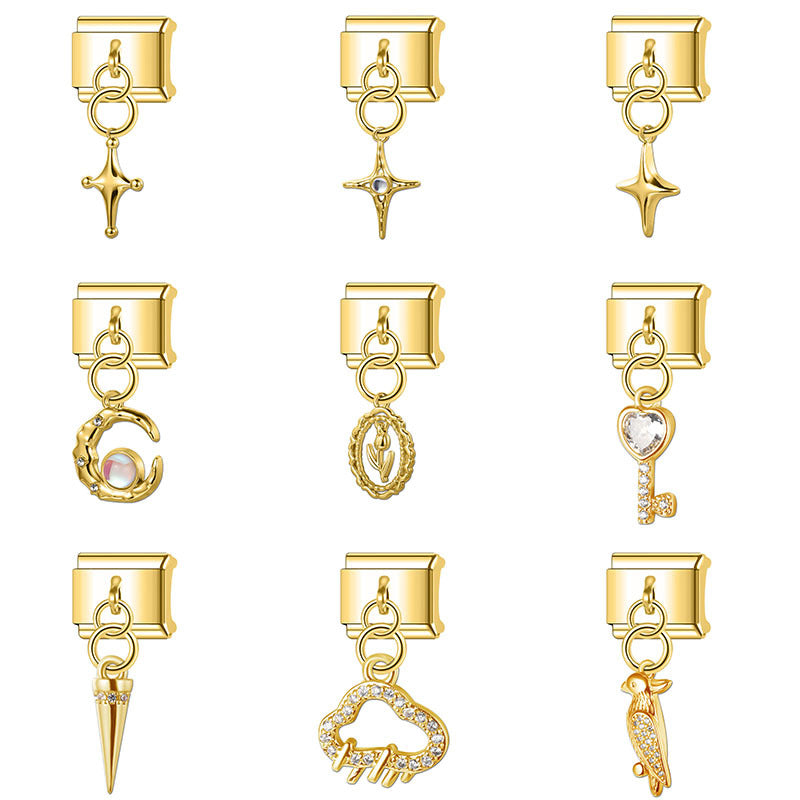 Wholesale Italian Charm Bracelet 9mm DIY Splicing Pendant Stainless Steel Composable Bracelet