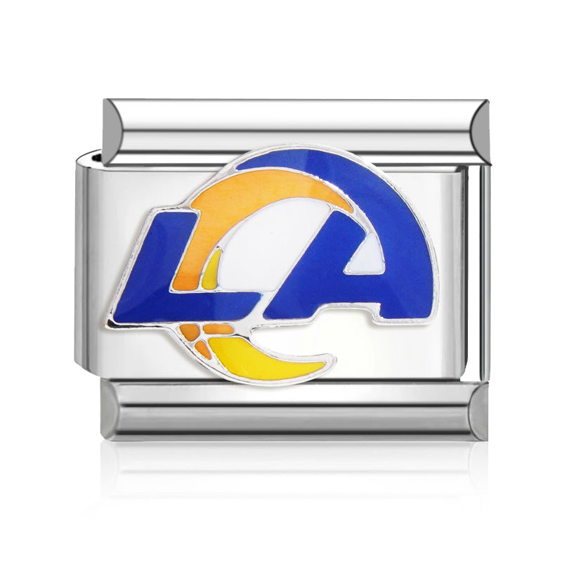 Wholesale 2PCS 9mm Italian Charm Starter Bracelets DIY Rugby Stainless Steel Composable Bracelet