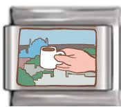 Wholesale Italian Charm Bracelet 9mm DIY Splicing Coffee Villa Stainless Steel Composable Bracelet