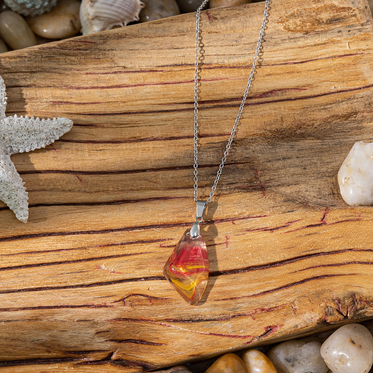 Wholesale Ocean Style Color Diamond Pendant Necklace