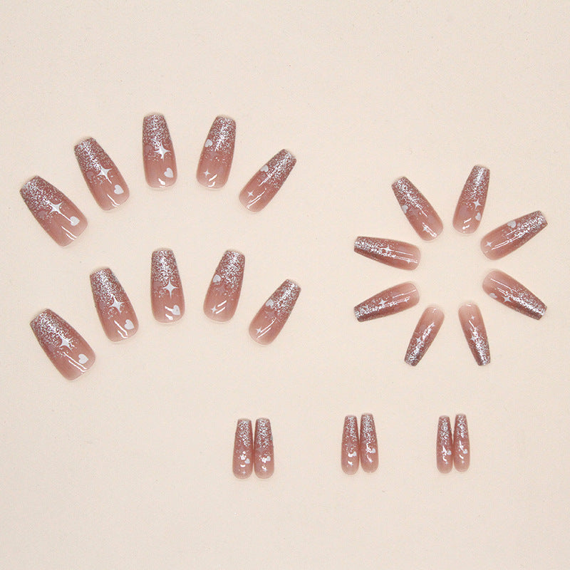 Wholesale 24 Pieces/box Valentine's Day Glitter Star Nails Kits Nail Stickers ACC-NS-QiHeng016