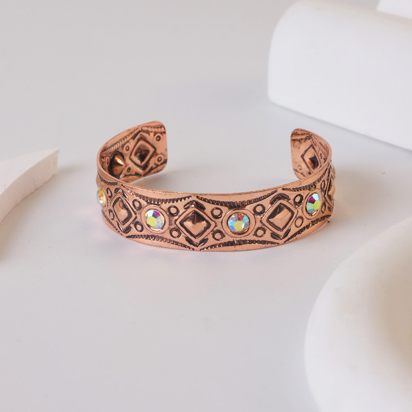 Wholesale Silver Tone Turquoise Inlay Vintage Open Adjustable Bracelet Women Fashion Jewelry Accessory