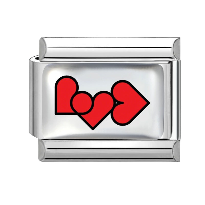 Wholesale Modular Stainless Steel Bracelet with Heart and Sun Motif DIY Craft Supply for Boutique Resale