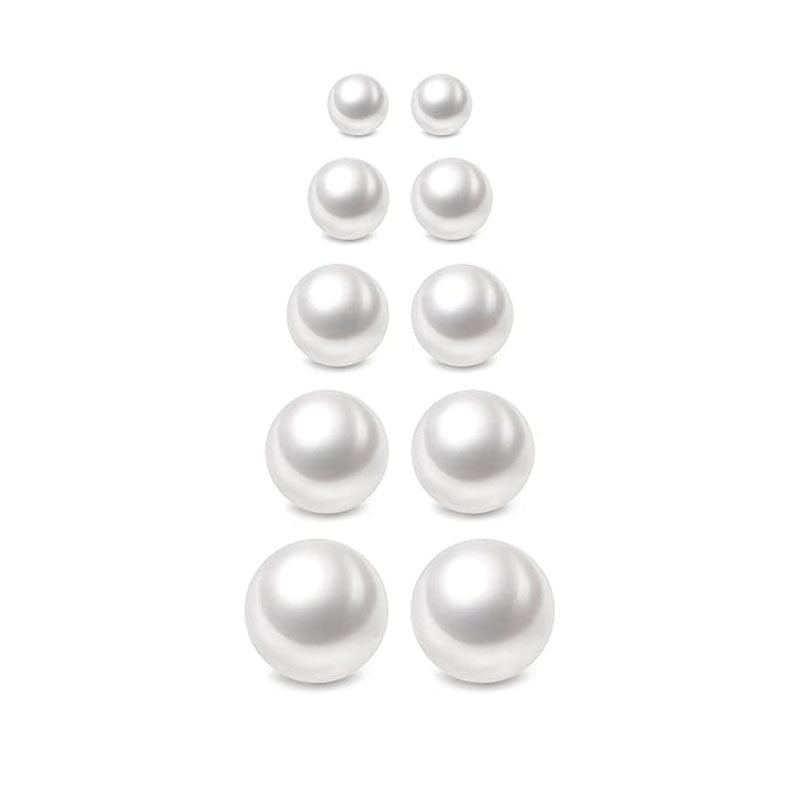 Wholesale  pearl earrings girls simple round white pearl earrings