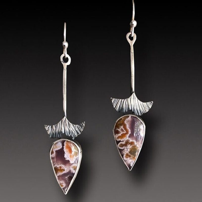 Wholesale Flower Purple Diamond Earrings