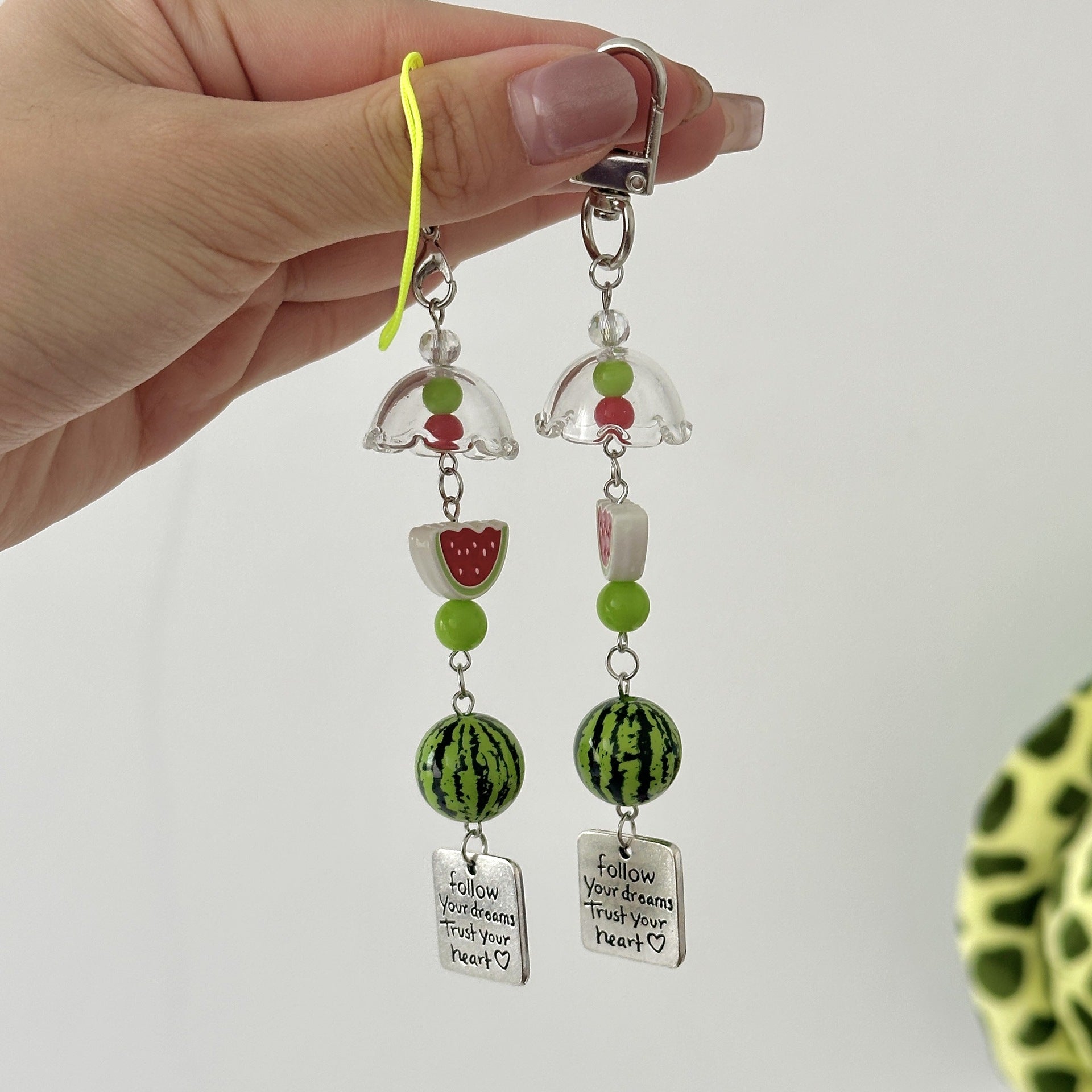 Wholesale Colorful summer watermelon wind chime keychain