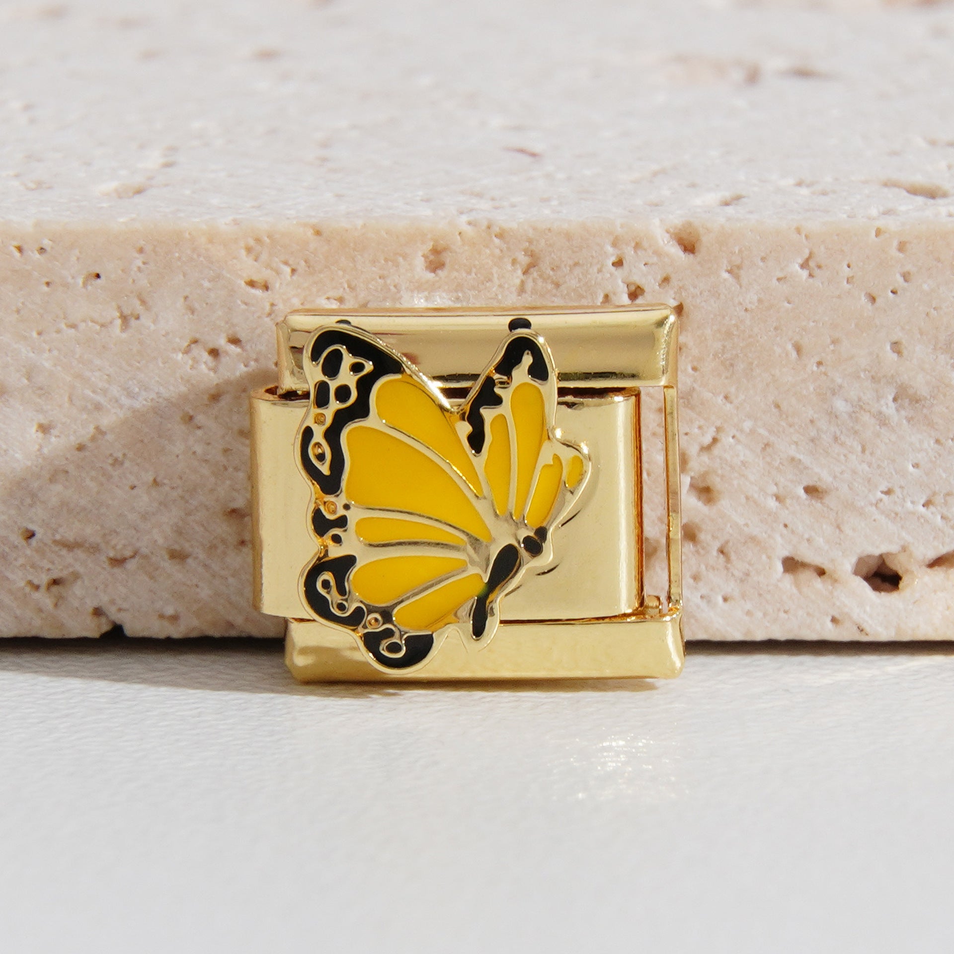 Wholesale Italian Charm Bracelet 9mm DIY Splicing Gold Butterfly Stainless Steel Composable Bracelet