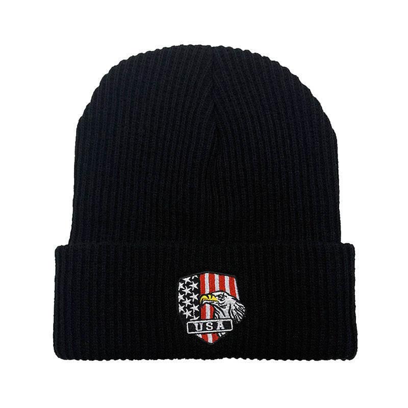 Wholesale Knit Wool Beanie Hat With Geometric Embroidery Stylish Winter Fashion Accessory For Men And Women