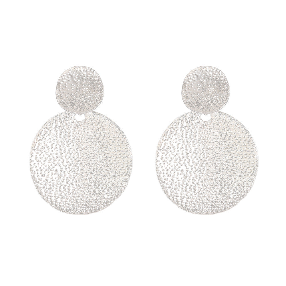 Wholesale Exaggerated Round  Women's Retro  Metal Geometric Large Earrings