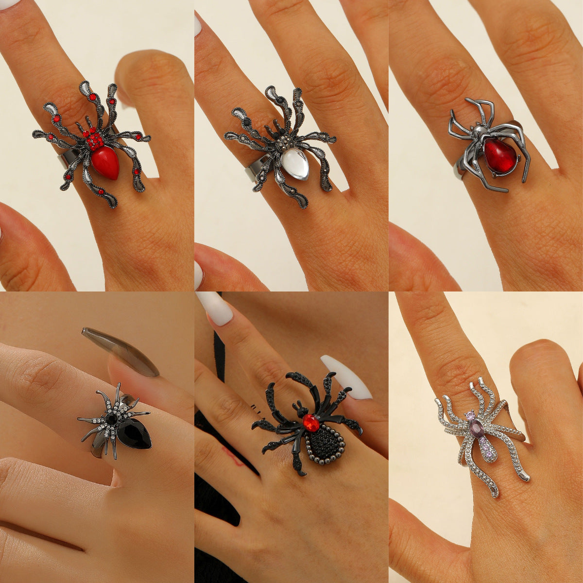 Wholesale Gothic Punk  Ring with Rhinestones,  Trendy Jewelry Accessory for  or Everyday Wear