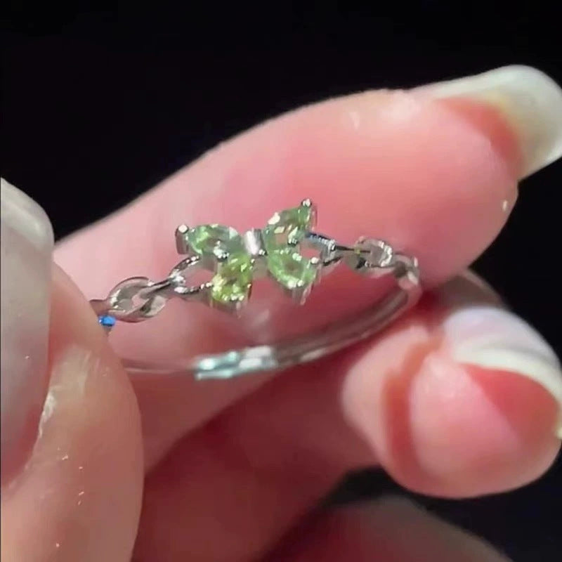 Wholesale Green Rhinestone Butterfly Ring