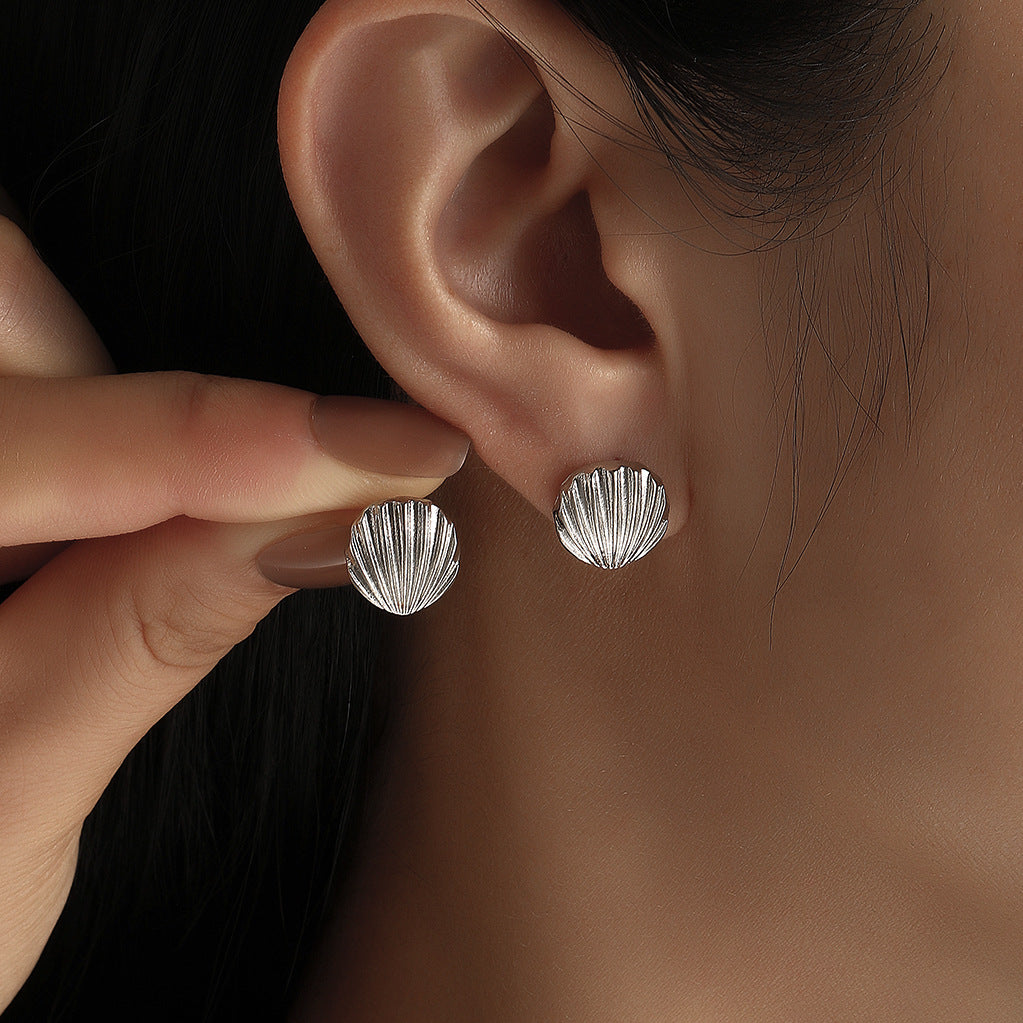 Wholesale Starfish Shell Earrings Mixed Materials Electroplating Jewelry Accessory