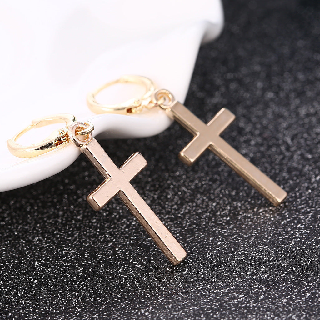 Wholesale smooth cross earrings