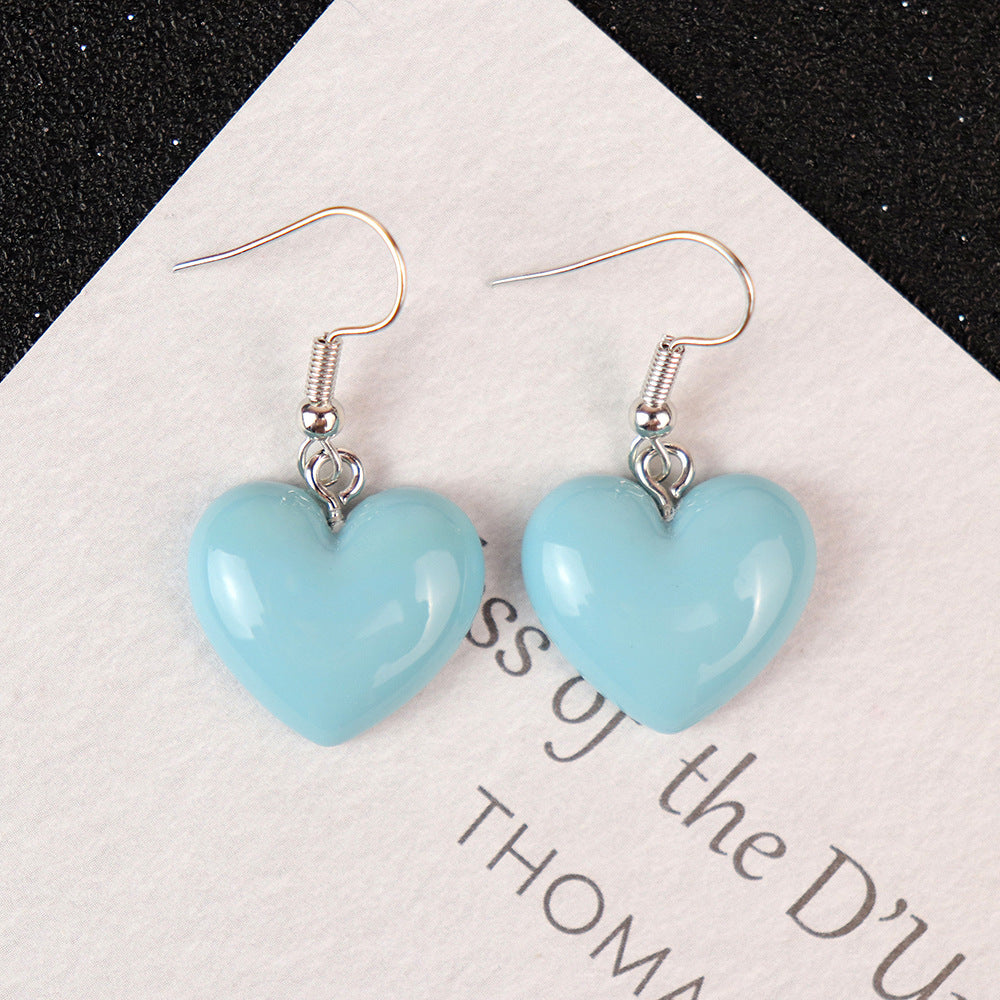 Wholesale Valentine' s Day Resin Flat Pearl Heart Earrings