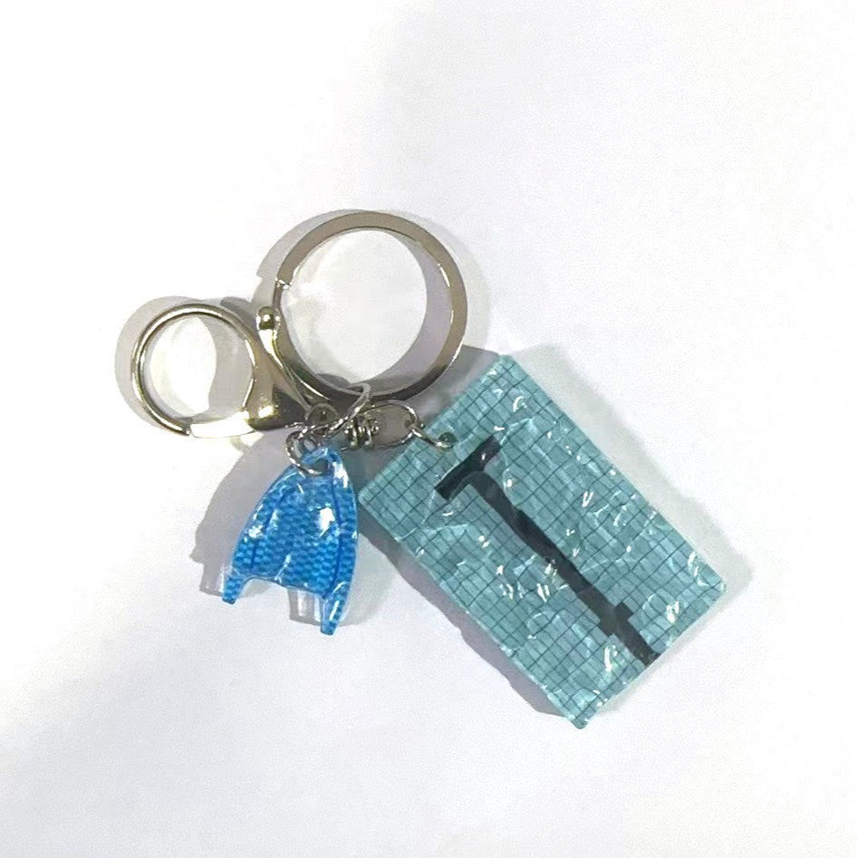 Wholesale Acrylic Water Ripple  Swimming Pool Keychain