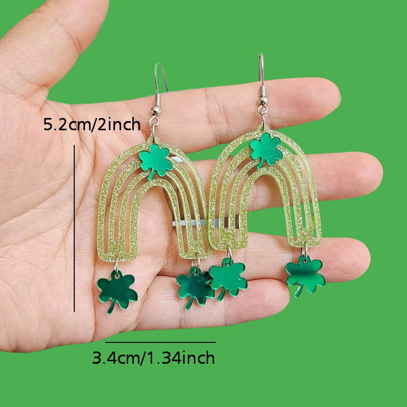 Wholesale Irish Patrick's Day Green Four Leaf Clover Earrings ACC-ES-XueP046