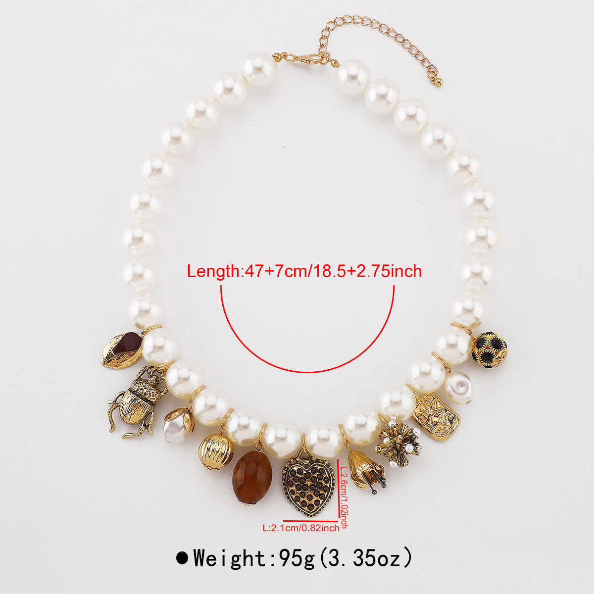 Wholesale  Baroque Pendant Necklace Love Pearl Beaded Clavicle Chain