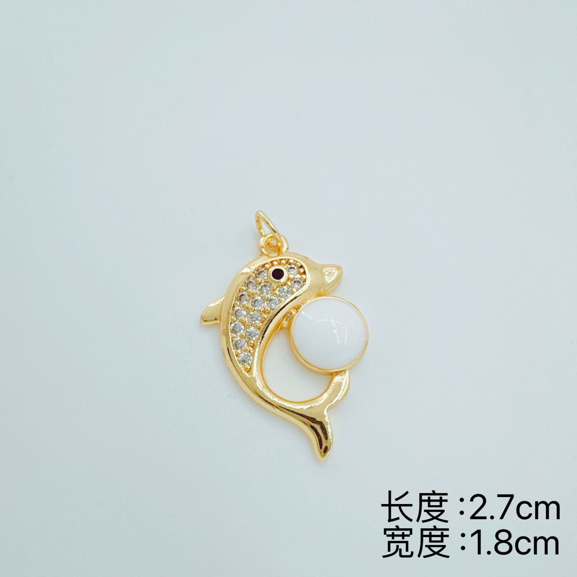 Wholesale Dolphin Pendant Necklace Gold Plated Cubic Zirconia Stylish Office Fashion Accessory