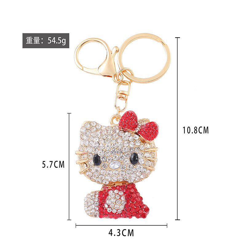 Wholesale Rhinestone cat car keychain